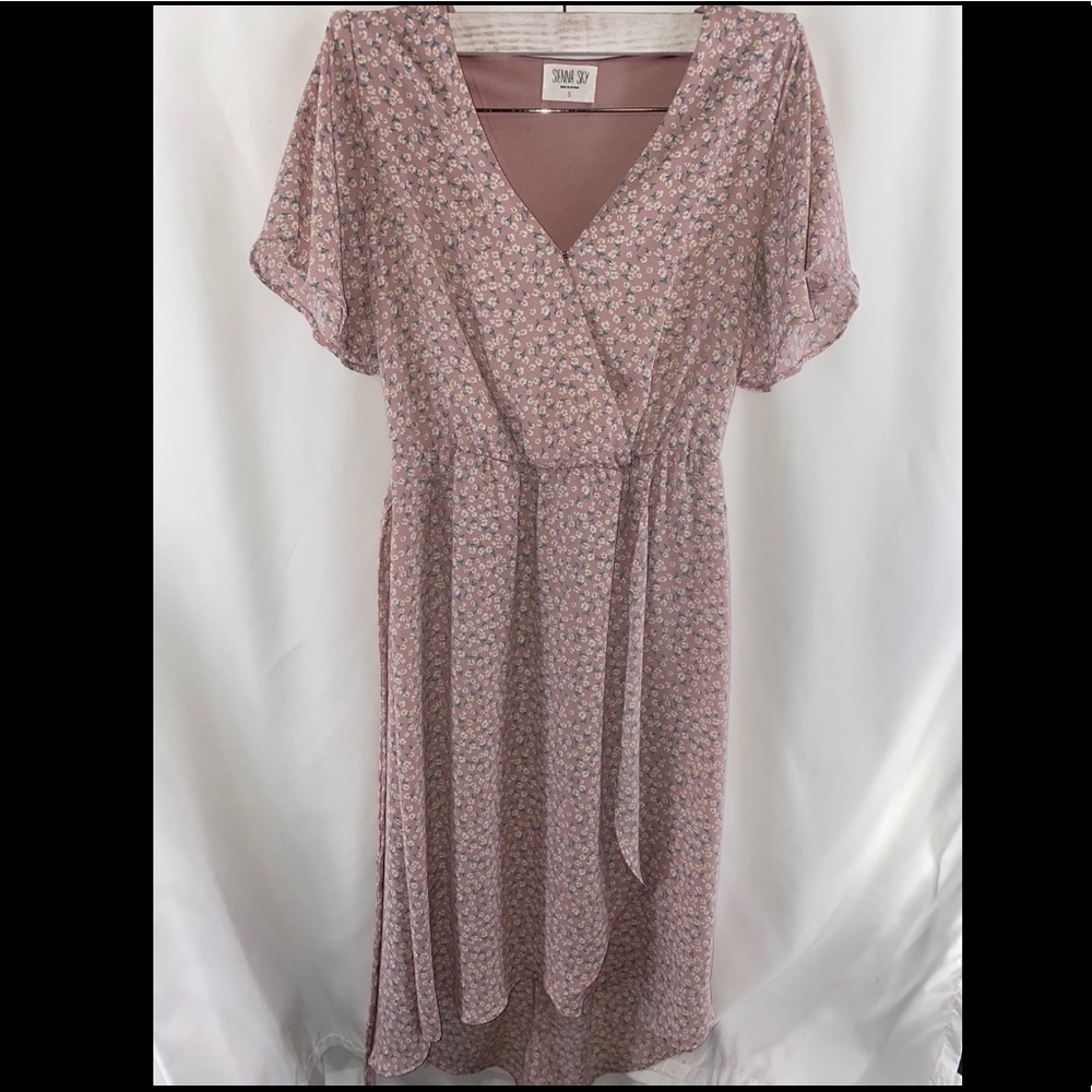 Pink Floral High Low Dress